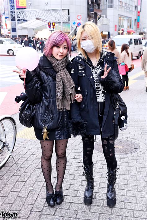 Platform Buckle Boots Ripped Leggings And Pink Hair In Shibuya Tokyo Fashion