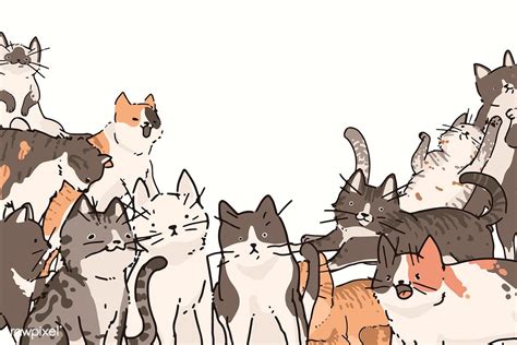 A Group Of Cats That Are Standing Together