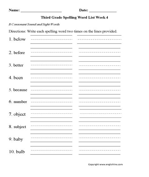 Spelling Worksheets For Grade 4 Pdf Thekidsworksheet