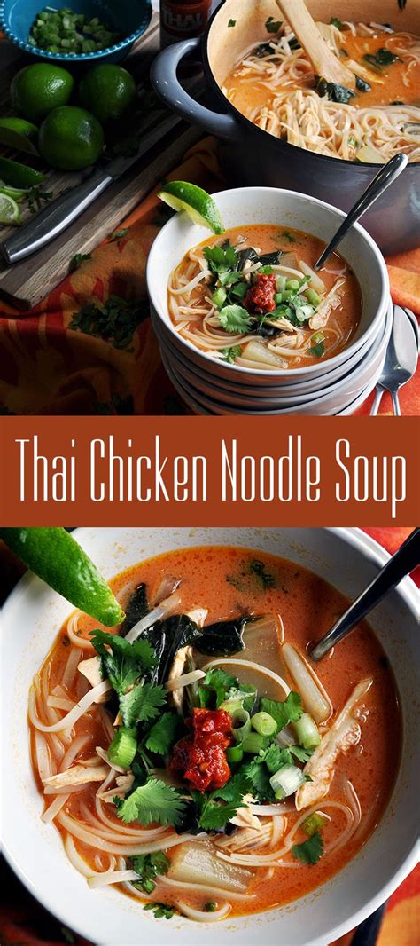 How to make real deal khao soi gai (coconut curry noodle soup with chicken) four essential northern thai dishes. Thai Chicken Soup with Noodles | Recipe | Chicken ...