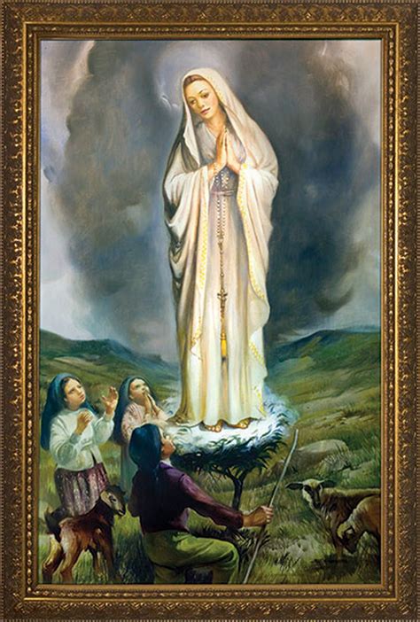 Our Lady Of Fatima With Children Framed Art Catholic To The Max