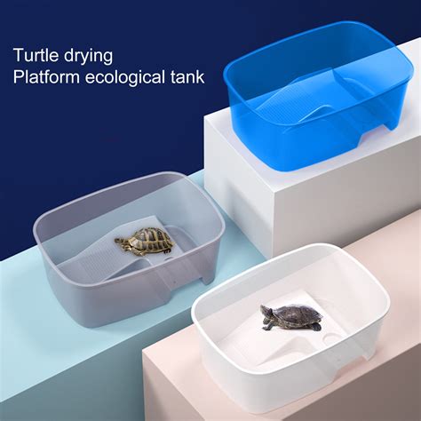 Buy Mightlink Stable Reptile Feeding Box With Basking Platform High Transparency Turtle Breeding