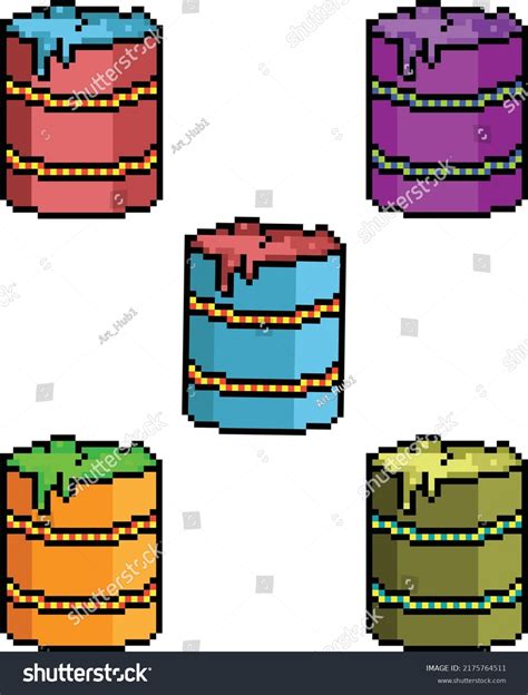 Oil Barrel Pixel Art Toxic Barrel Stock Vector Royalty Free