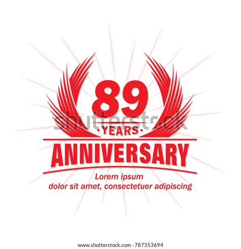 89 years design template anniversary vector stock vector royalty free 787353694