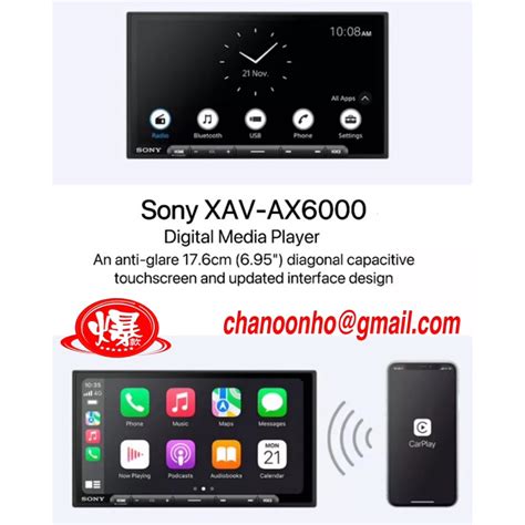 Sony Xav Ax6000 695 176cm Wireless Apple Carplay Android Auto