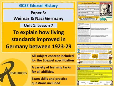 Living Standards For Workers Weimar Nazi Germany Gcse History