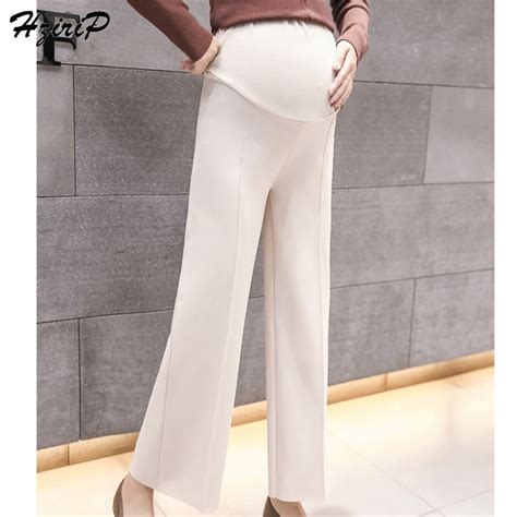 Hzirip Maternity Female Belly New Style Warm Solid Straight Casual Ankle Length Pregnant Elastic