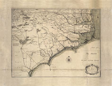 Antique Map Of The North Carolina Coast Island Life Nc