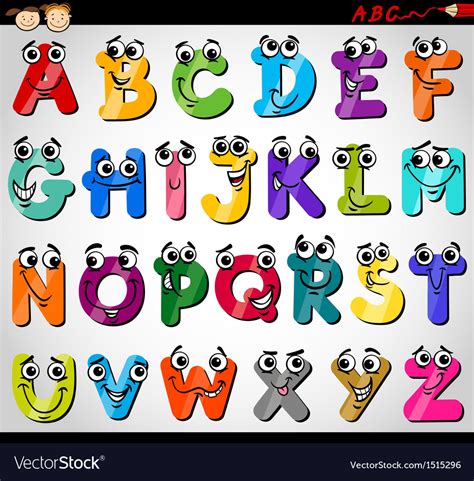 More images for alphabet capital letters » Capital letters alphabet cartoon Royalty Free Vector Image