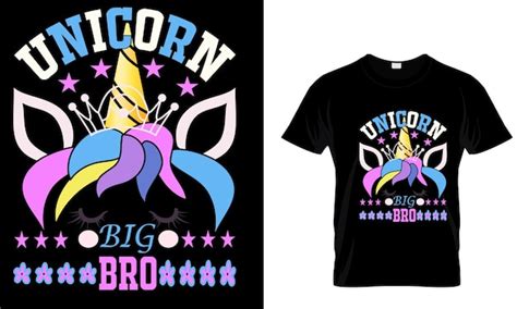 Diseño De Camiseta De Unicornio Y Arcoiris Vector Premium
