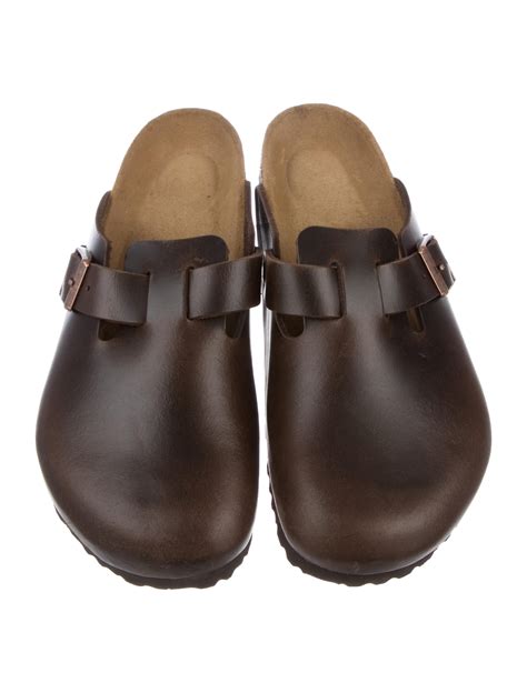 Birkenstock Leather Mules Brown Flats Shoes Wbirk23051 The Realreal