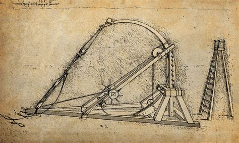 This Sketch Of A Leaf Spring Catapult Is In The Collection Of Milans