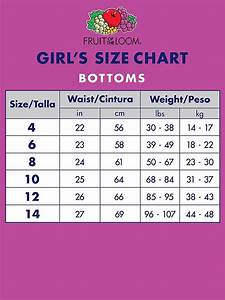 Women 39 S Fruit Of The Loom Size Chart