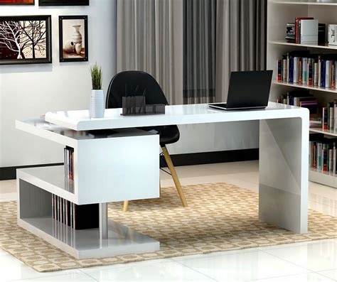 Modern life desk in white finish with gold metal legs contemporary from every angle, the modern life writing desk in matte finish adds charm and sophistication to any space. Modern Office Desks Futuristic : Home Ideas Collection ...