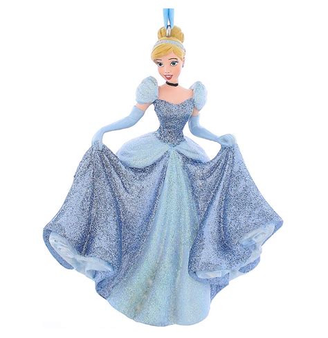 Disney Parks Princess Cinderella Glitter Resin Christmas Ornament New