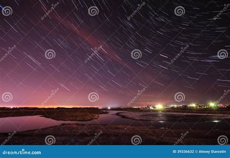 Startrails Stock Photo Image Of Startrails Moon Spring 39336632