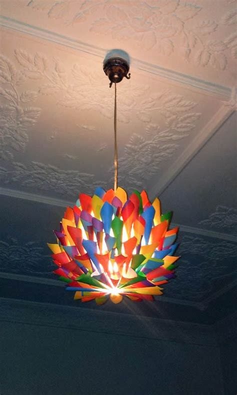 Multi Colored Paper Cone Pendant Light By Melscreativedesigns 6500