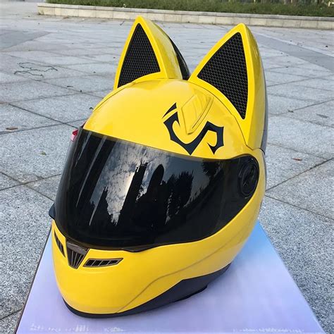 2017 Motorcycle Helmet Cat Ears Personality Full Hair Helmet 4 Color