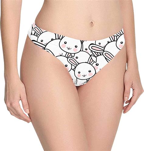 Custom Nolvelty Cute Cartoon Rabbit Women S Thongs Panties Underwear