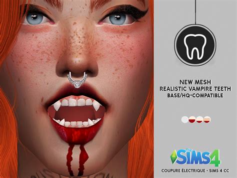 Realistic Vampire Teeth Ce Sims 4 Cc Sims 4 Sims The Sims 4 Skin