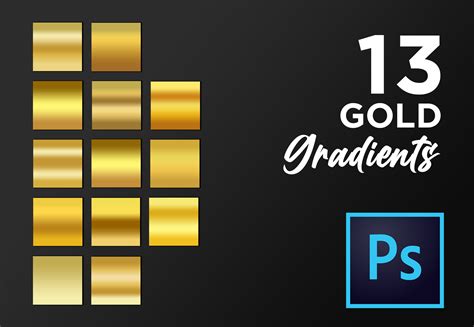 Photoshop Gold Gradient Bundle Set Grd Graphic By Tivecreate · Creative