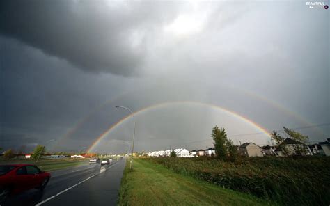 Way Clouds Rainbows Storm Beautiful Views Wallpapers 1920x1200