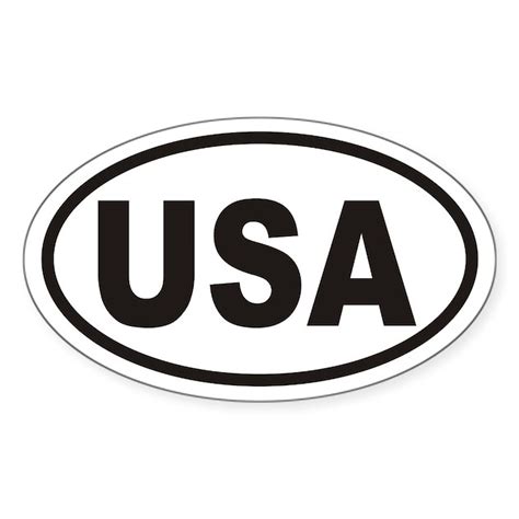 Usa Euro Oval Car Sticker By Ovalstickers