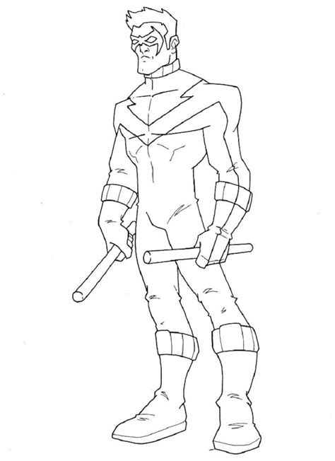 Nightwing Character Coloring Pages Educative Printable Super Hero