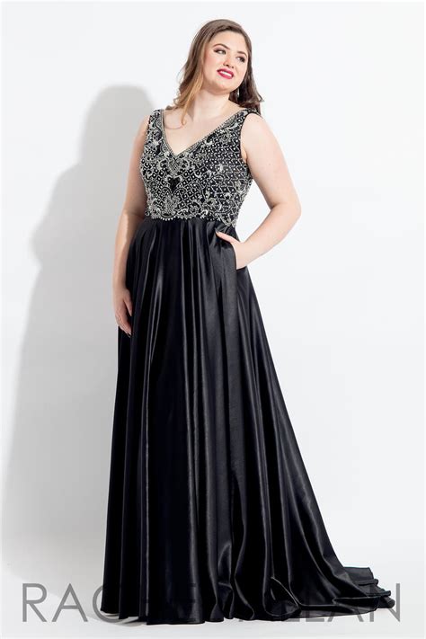 French Novelty Rachel Allan Curves 6329 Plus Size Prom Dress With Pockets