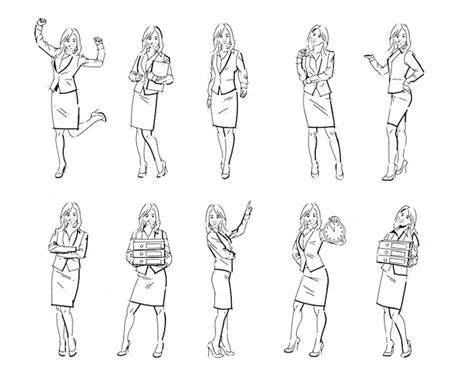 Premium Vector Set Of Business Woman Illustrations