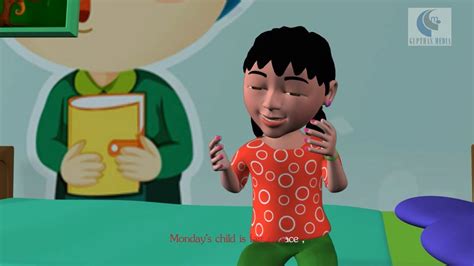 Mondays Child Nursery Rhyme For Children 3d Animation For Kids