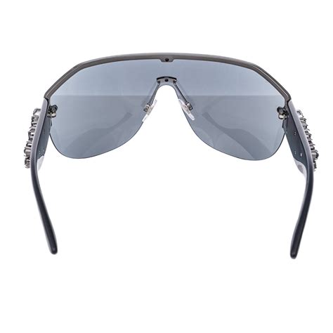 Dolce And Gabbana Oversized Crystal Mirrored Wrap Sunglasses Dg 2150 Black Fashion Rooms