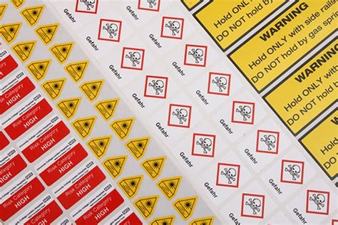 Hazard Warning Labels Set Of Safety Warning Signs And Symbols Of