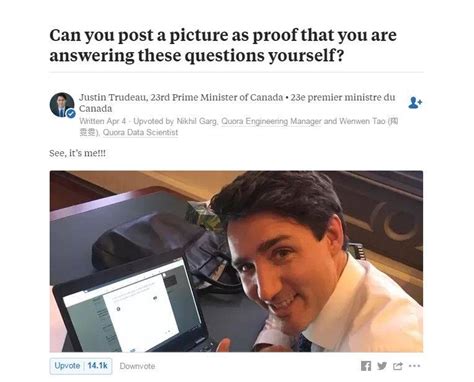 Girl Asks Justin Trudeau For Proof That He Was Answering Quora