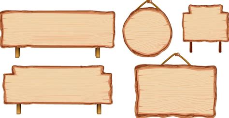Set Of Different Wooden Sign Boards 7012443 Vector Art At Vecteezy