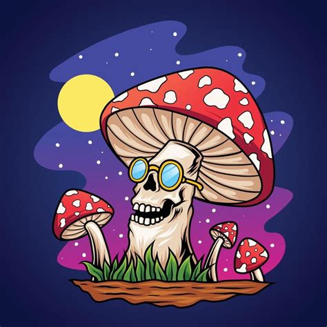 Trippy Skull Mushroom Cartoon Mushroom Drawing Trippy Drawings