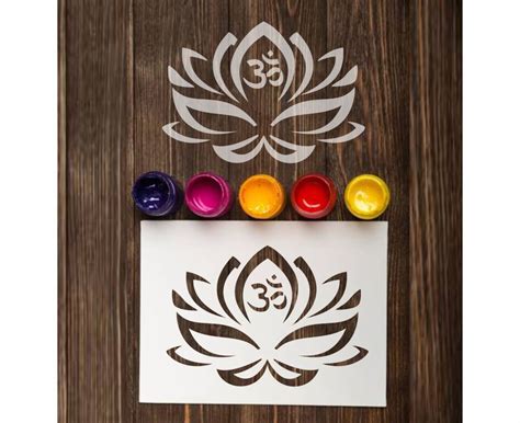 Lotus Om Custom Stencil Reusable Stencil For Painting Of Etsy