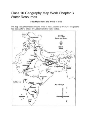 Class 10 Geography Map Work Chapter 3 Water Resources Flipbook By
