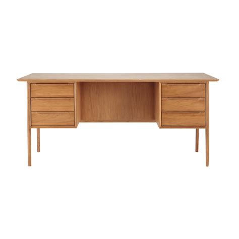 Solid Oak Vintage Desk Portobello Maisons Du Monde