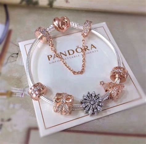Pandora Rose Gold 5pcs Charm Bracelet Pandora Rose Gold Bracelet