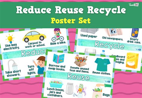 Reduce Reuse Recycle Poster Set Teacher Resources And Classroom