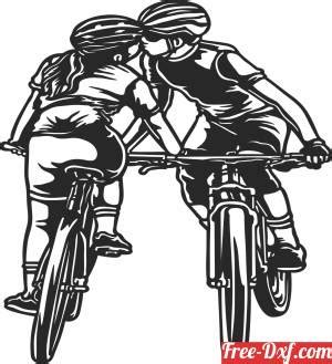 Download Kissing Bicycle Couple Khsbf High Quality Free Dxf Files
