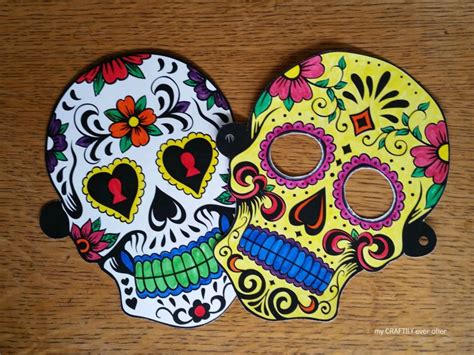 Halloween Printable Sugar Skull Masks See Vanessa Craft