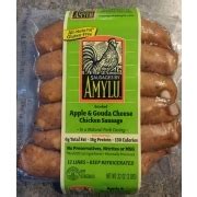 Grab your sweet potatoes, peppers, cheddar cheese, spicy chicken sausage, apple cider vinegar, parsley, and eggs. Sausages by Amylu Apple & Gouda Cheese Chicken Sausage: Calories, Nutrition Analysis & More ...