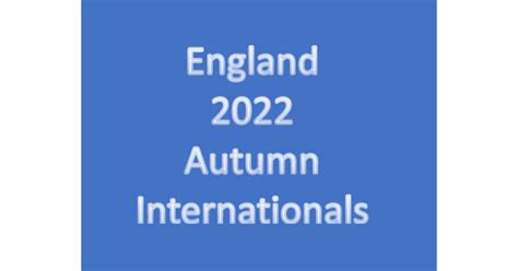 England 2022 Autumn Internationals