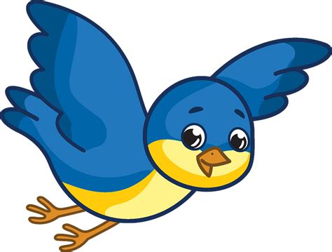 Blue Bird Clipart Animated Bird Flying Png Free Transparent Clipart
