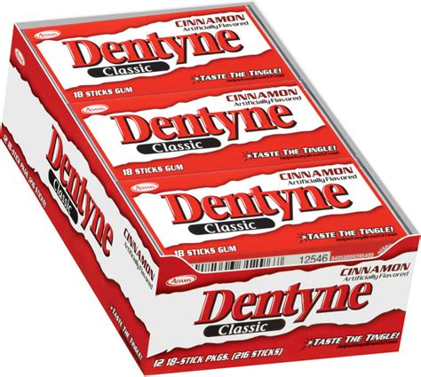 Dentyne Classic Gum Cinnamon 12 Packs 18ct Per Pack Pack Of 3