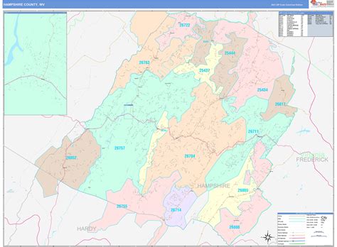 Hampshire County Wv Wall Map Color Cast Style By Marketmaps