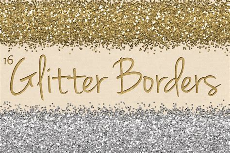 Digital Glitter Borders Clipart Pack ~ Graphic Objects