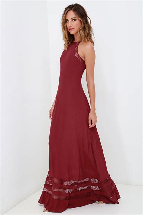 Sexy Wine Red Dress Lace Dress Maxi Dress 76 00 Lulus